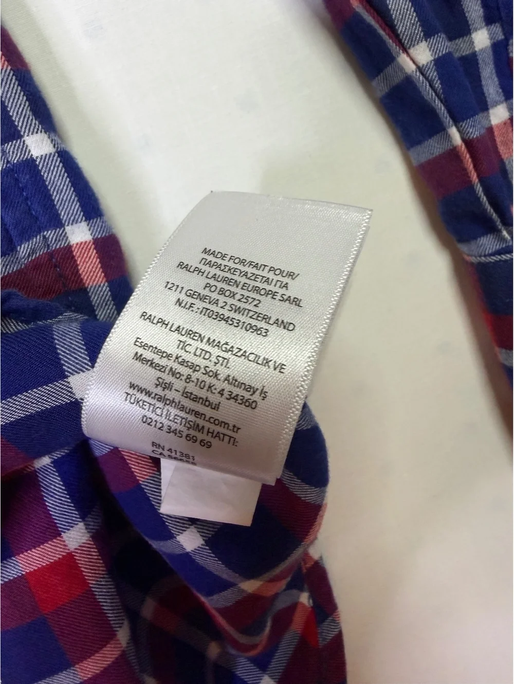 Ralph Lauren Red & Blue Plaid Long Sleeve Button Up Shirt Boys Size XL 18-20